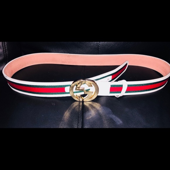 gucci belt white mens